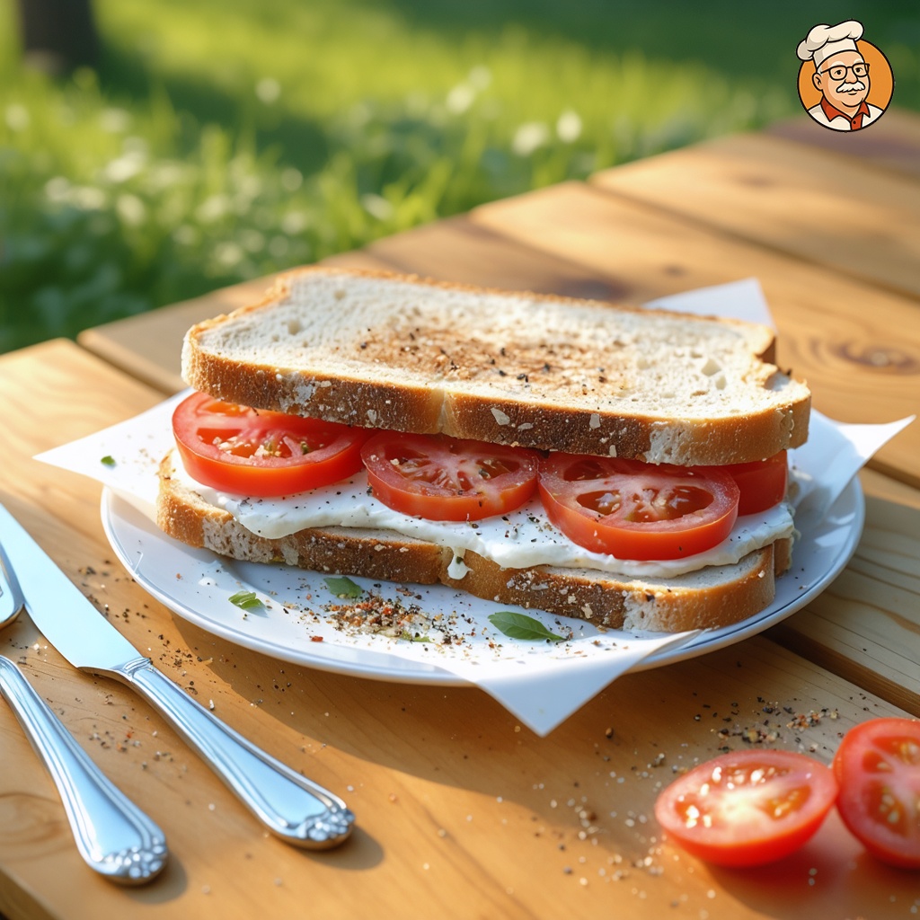 Fresh Homegrown Tomato Sandwich recipe