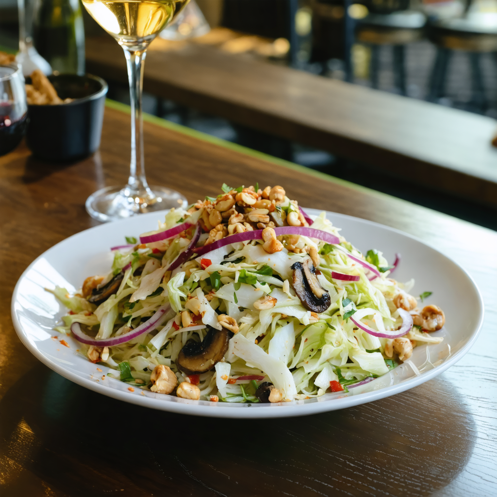 Spicy Cabbage and Mushroom Slaw recipe