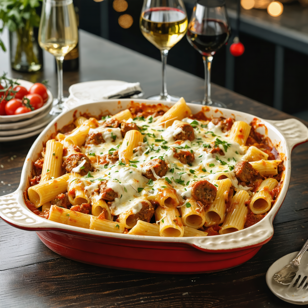 Sausage and Rigatoni Casserole recipe