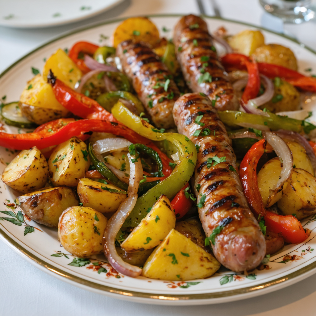 Roasted Potatoes, Vegetables, and Sausage recipe