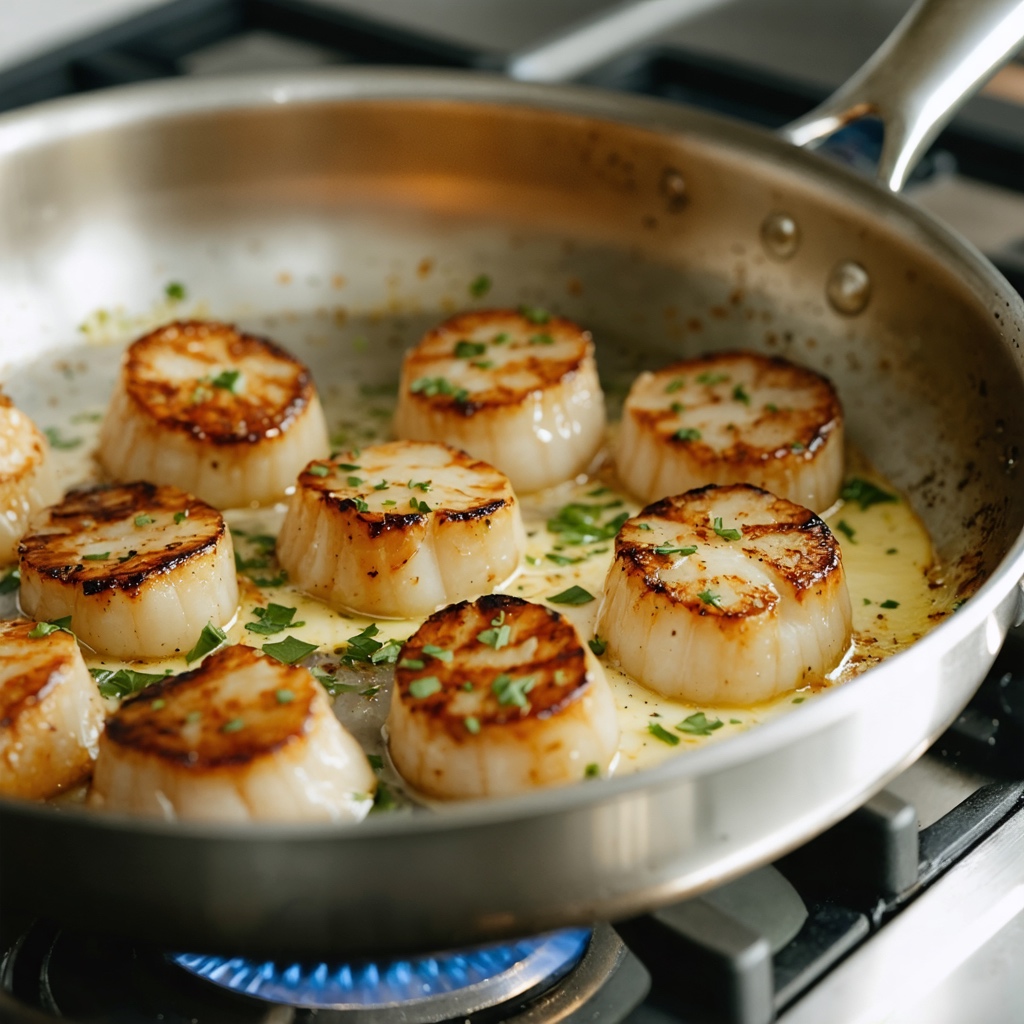 Seared Scallops with Garlic Butter recipe