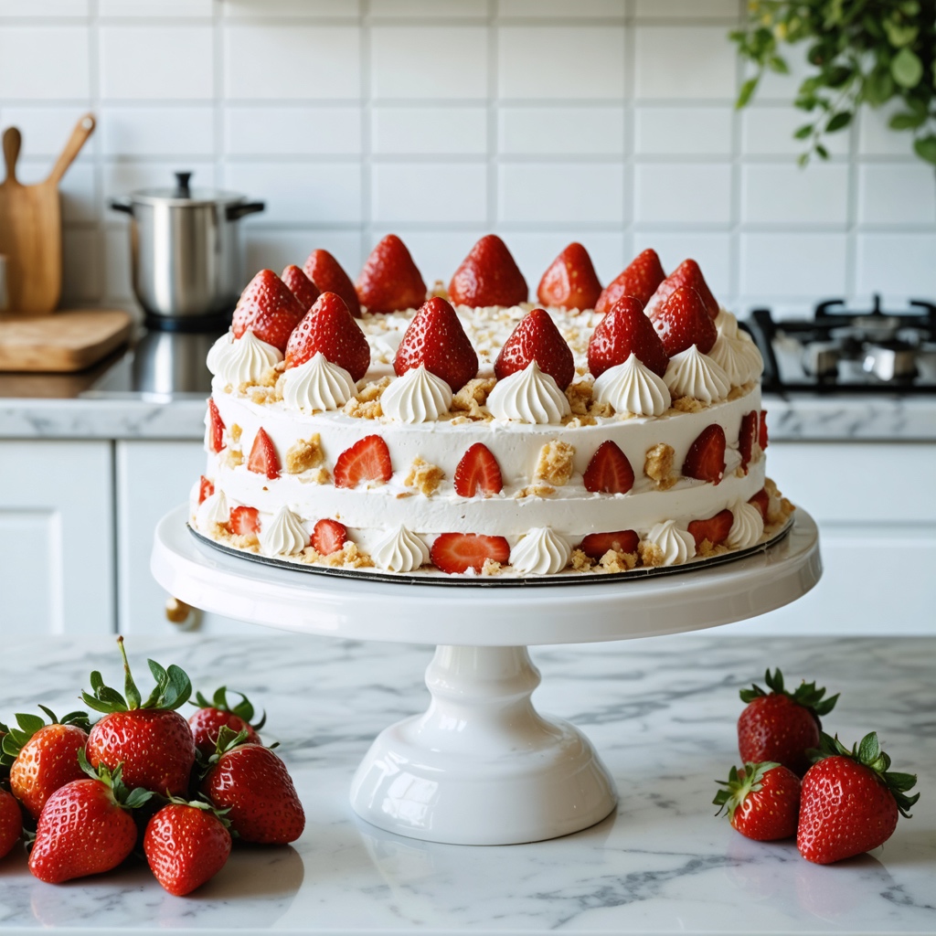 Strawberry Crunch Poke Cake recipe