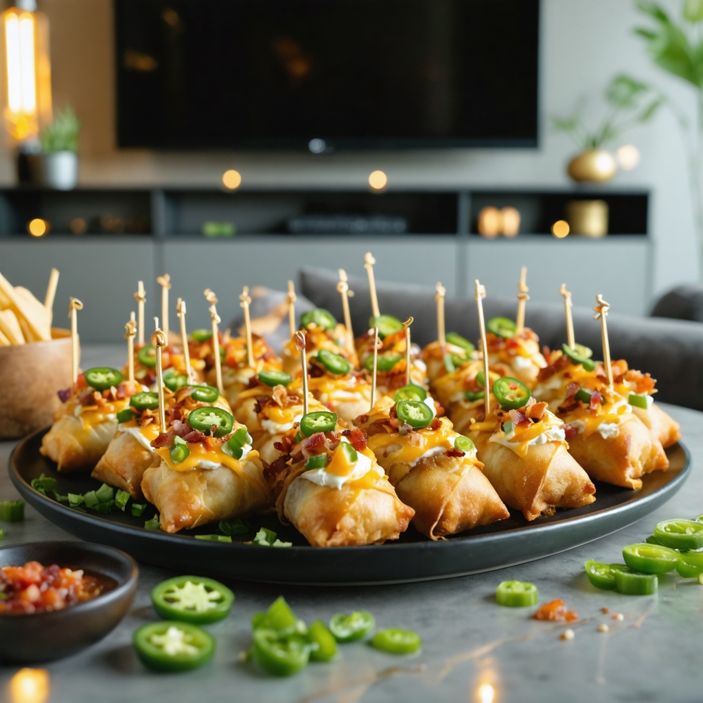 Crispy Mini Jalapeño Popper Egg Rolls recipe
