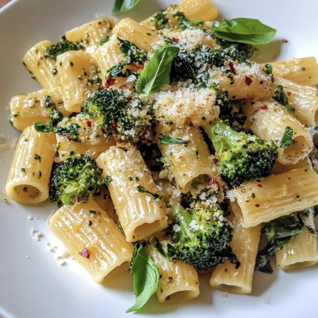 Skillet Ricotta Pasta with Roasted Broccoli recipe