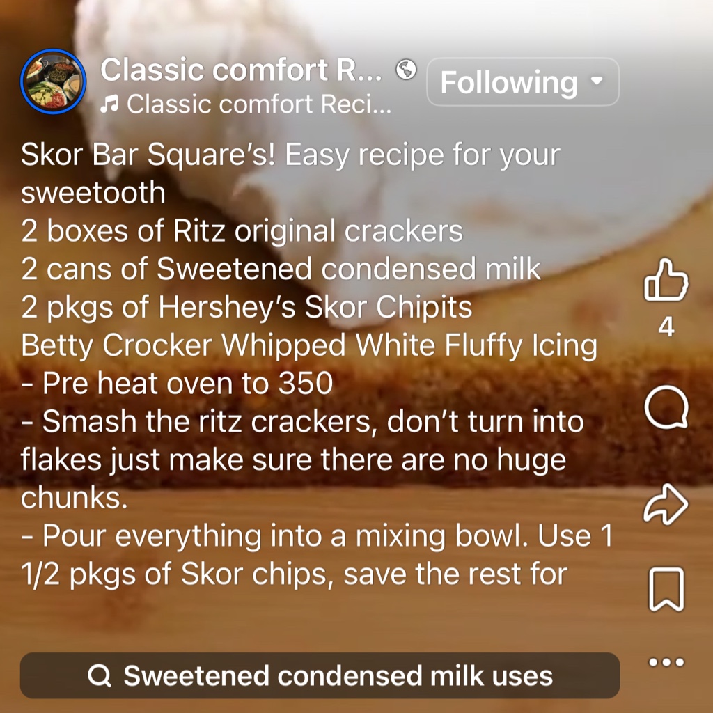 Skor Bar Squares recipe