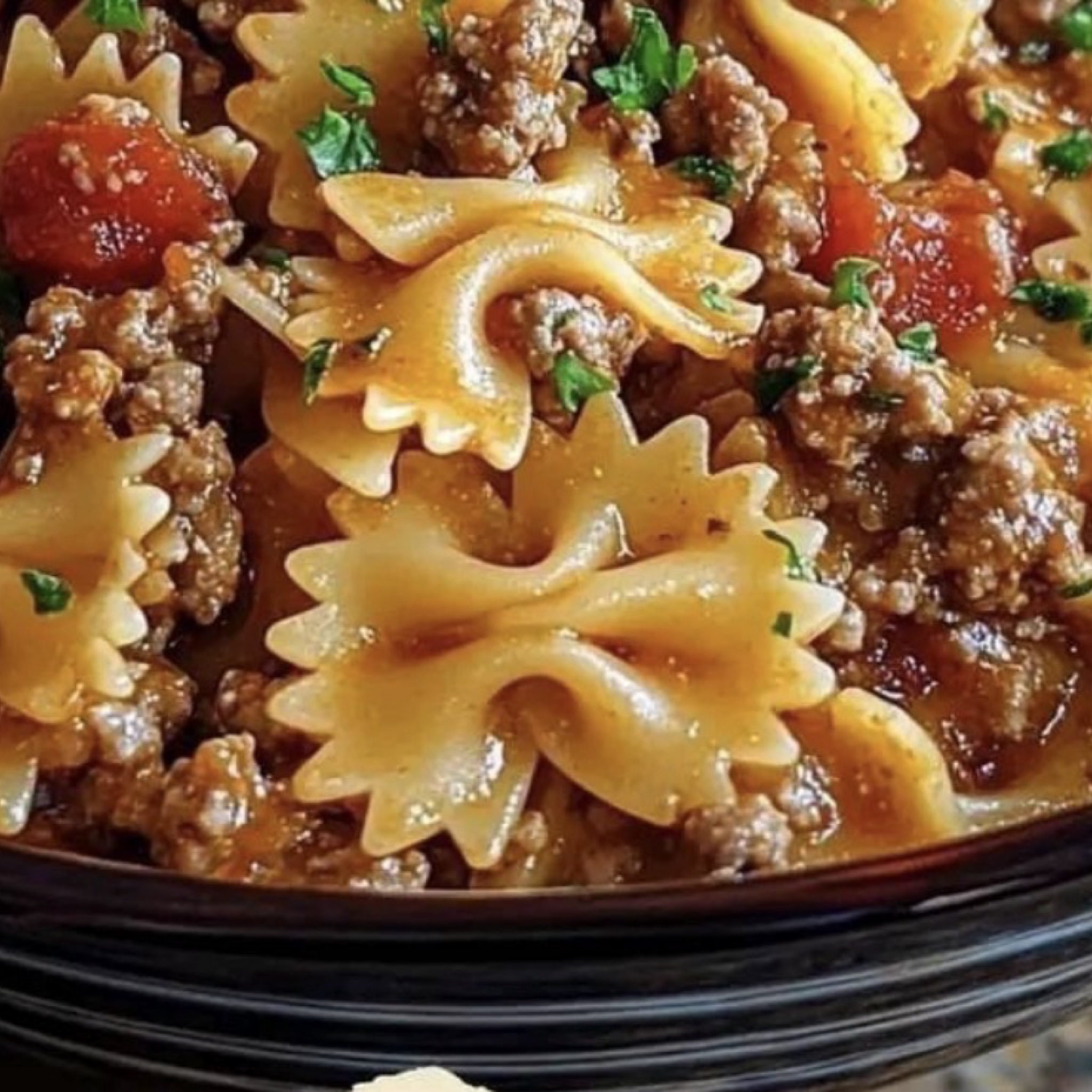 Bowtie Pasta with Beef recipe