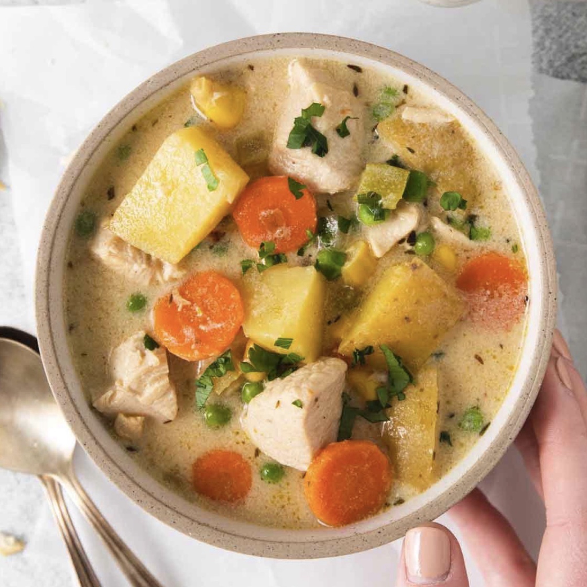 Easy Rotisserie Chicken Pot Pie Soup recipe